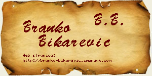 Branko Bikarević vizit kartica